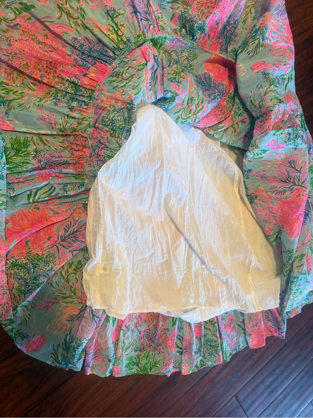 Lilly Pulitzer Sleeveless Tiered Floral Maxi in Pink, Green & Blue - Picture 14 of 14
